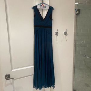 BCBGMAXAZRIA Turquoise + Black Gown